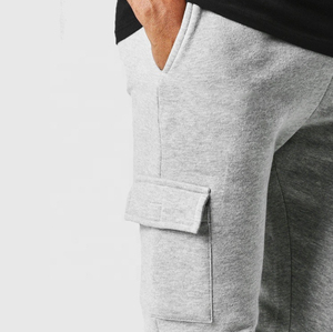 Unisex 2025 High Quality Fleece Cargo Sweat <b>Pants</b> Solid Color Workout Joggers with Knee Length ODM Supply - Product Image 5