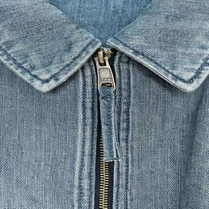 Chaqueta Bomber Vaquera Azul Claro Vintage Personalizada con Cremallera para Mujer y Hombre, Estilo Oversize Streetwear, Chaqueta Casual de Jean con Cintura Elástica - Product Image 6