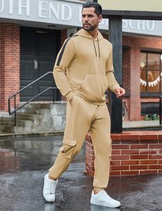 Ensemble sweat-shirt et pantalon de jogging décontracté pour homme, idéal pour l'entraînement, la course à pied, le fitness et les tenues de sport quotidiennes. - Product Image 3