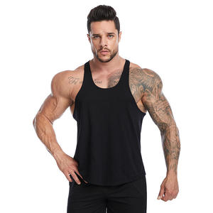 <b>Men</b> Tank Tops Fitness Singlet Solid Color Breathable Knitted O-Neck Tank Top Casual Wear <b>Black</b> Bodybuilding Workout - Product Image 2