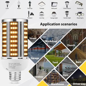 Lampadina LED a Pannocchia 35W, Confezione da 2, Grado Commerciale E26/E39, Luce Bianca Calda 3000K, 5000LM, Base Mogul Media, Equivalente a 300W - Product Image 4