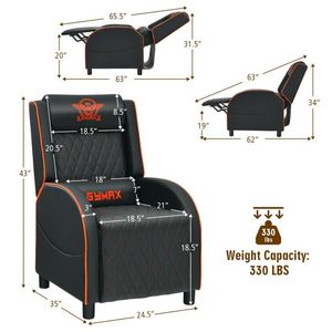 Poltrona da Gaming in Pelle PU Stile Racing con Massaggio, Poggiapiedi, Schienale e Poggiatesta Regolabili per Home Theater - Product Image 4