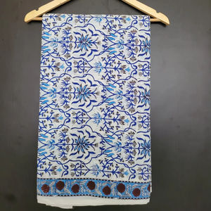 Tela de Algodón Ligera y Transpirable, Tejida en Tricot, con Estampado a Mano, Diseño Mugal Butta, para Vestidos de Niñas y Mujeres, Ideal para Regalo - Product Image 1