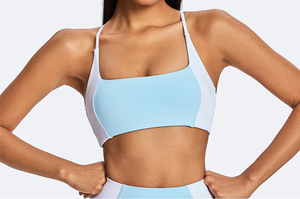Soutien-gorge de sport pour femme, col carré, fines bretelles, haut d'entraînement pour le yoga, la gym, la course et le fitness - Product Image 6