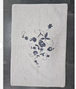 Chunky 100% Carded Cotton <b>Bath</b> <b>Mat</b> Custom Embroidery Logo Wave Design Bathroom Rug OEM Bulk Wholesale Supply - Product Image 5