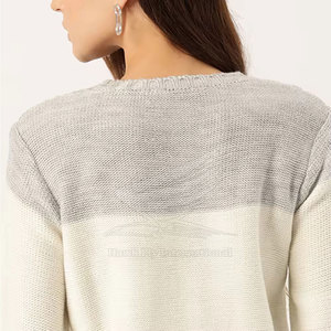 Pull en tricot pour femme, confortable et élégant, idéal pour l'hiver, mode quotidienne, qualité supérieure, 100% coton/laine - Product Image 4
