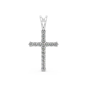 Lab Grown Diamond Cross Pendant <b>Necklace</b> 14KT Yellow Gold Rhodium Plated Brilliant Cut IGI Certified Trendy Religious Jewelry - Product Image 3