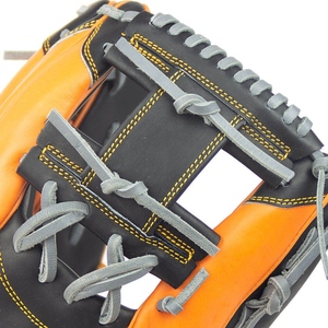 Leather Baseball Glove Right-Handed Outfield Full Finger H-Web <b>Hook</b> And Loop Closure Non-Slip Adult Size - Product Image 4