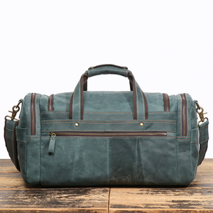 Bolsa de Viaje de Cuero Genuino Vintage, Bolsa de Mano de Gran Capacidad para Fin de Semana, Bolsa de Gimnasio con Cierre, Bolsa de Viaje para Pasar la Noche - Product Image 3