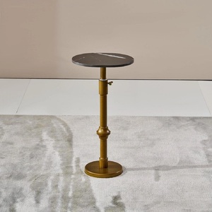 Mesa de Cóctel de Aluminio de Alta Calidad, Mueble de Primera Calidad con Detalles Metálicos, Mesa Auxiliar para el Hogar, Hotel, Vino y Bebidas, en Latón - Product Image 3