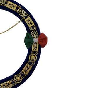 Collar de Emulación Rito Anatólico Inglés con Turquesa Moiré y Bordado Artesanal, Regalia Masónica, Collar de Oficial del Arco Real - Product Image 4