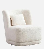 Fauteuil de salon en tissu bouclé de luxe, fauteuil d'appoint moderne, rembourré, doux et confortable, pour salon, chambre à coucher, hôtel