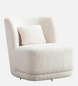 Luxury Cream Boucle Lounge Chair Modern Accent Armchair Upholstered Soft Comfortable Living Room Bedroom Hotel Furniture - Product Image 1