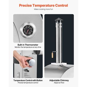 Forno per Pizza a Pellet e Gas Portatile da 26 Pollici per Esterni, Doppia Alimentazione con Cordierite Rinforzato per Cene all'Aperto - Product Image 4