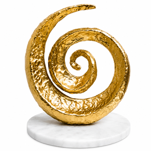 Sculpture moderne abstraite en ruban argenté, statue métallique minimaliste en boucle infinie pour la décoration de maison de luxe et centre de table de bureau - Product Image 4