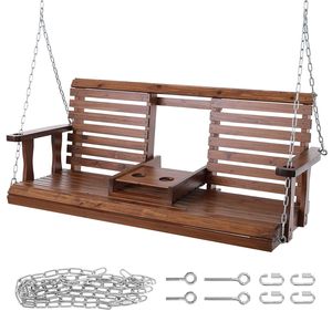 Dondolo da Veranda in Legno da 1,5 m Migliorato, Robusto Dondolo da Giardino con Capacità di Carico di 400 kg per Cortile e Giardino, Utilizzabile anche in Interni - Product Image 1