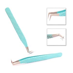 Pince à cils professionnelle en acier inoxydable de haute qualité finition en titane avec prise ferme marque privée personnalisée - Product Image 2