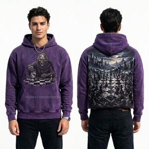 Sweat à capuche vintage camel pour homme, motif personnalisé cavalier camel, coupe oversize, en molleton de coton épais, style streetwear, fabrication usine - Product Image 5