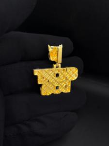 Colgante de diamante helado personalizado Ice Legacy, colgante corto con diseño de llama, chapado en rodio de imitación, estilo hip-hop, con temática animal, unisex - Product Image 2