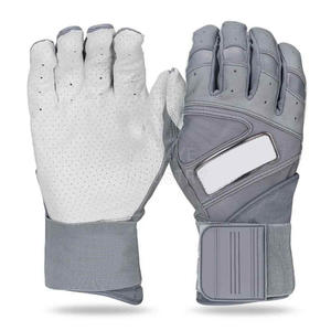 Top Quality Genuine <b>Leather</b> Baseball Softball Batting Gloves Short <b>Cuff</b> Blue Pink & Yellow Color Baseball Batting Gloves - Product Image 3