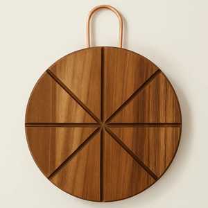 Planche à découper ronde en bois d'acacia avec logo personnalisé, planche de cuisine antibactérienne de qualité supérieure, grande planche à découper ronde en bois d'acacia, durable - Product Image 5