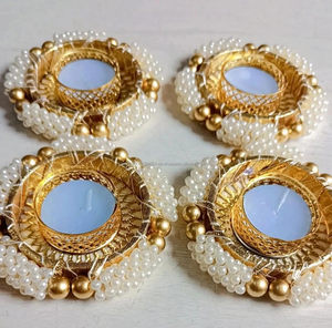 Luces de té de perlas blancas para decoración navideña del hogar, decoraciones de Diwali para bodas, REGALOS FESTIVOS de devolución, portavelas para invitados - Product Image 4