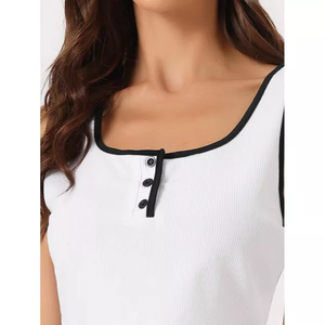 Women's Summer Ribbed Crop Sleeveless Tank Top and Shorts Lounge Pajamas <b>Sets</b> Loungewear for Women Intimates Clothing - Product Image 3
