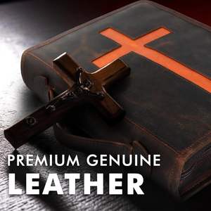 Wholesale Adimani Genuine Leather Cross <b>Bible</b> Zipper <b>Case</b> Embossed Custom Logo Christian Travel Pouch Model All sizes - Product Image 6