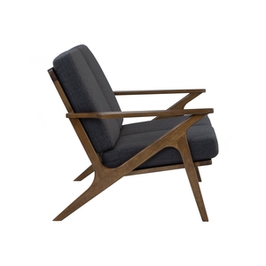 Canapé deux places moderne de style Mid-Century avec accoudoirs en Z, structure en bois sculpté, accoudoirs robustes et revêtement en tissu pour salon d'appartement - Product Image 3