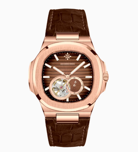 Reloj deportivo mecánico resistente al agua para hombre, Alexander Ferros 6312R-08, correa de cuero de zafiro, con cierre desplegable, de acero inoxidable - Product Image 1