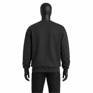 Sweat-shirt graphique noir en coton personnalisé unisexe, imprimé chauve-souris, col rond, streetwear, coupe oversize, polaire chaude pour l'hiver - Product Image 3