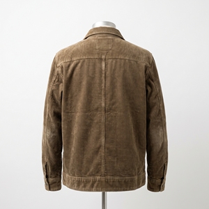 <b>Men</b> Casual Autumn Solid Corduroy Work <b>Jacket</b> Turn-down Collar Button-up <b>Utility</b> Shirt with Front Pocket Custom Logo - Product Image 3