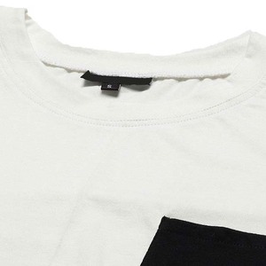 Women's Eco-Friendly Crew Neck T-Shirt Short Sleeve Loose Fit <b>Patchwork</b> Casual <b>Top</b> White Black Knitted Cotton 2026 - Product Image 3