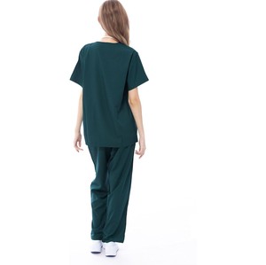 Conjunto de Uniforme Médico para Mujer, Color Verde Azulado, Cuello en V, con Bolsillos, Uniformes de Hospital, Uniformes de Enfermería, Uniformes de Doctora, OEM - Product Image 3