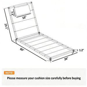 Set di due cuscini pieghevoli per sedie a sdraio blu scuro, cuscini e imbottiture per esterni (solo cuscino) - Product Image 6