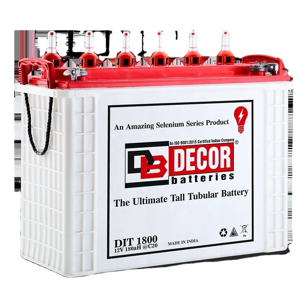 DECOR Solar inverter Battery battery 12 V 180ah Solar Battery Made in india