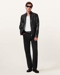 Veste en cuir de haute qualité pour homme, style classique, fermeture éclair, veste de moto, service d'échantillons direct usine disponible dès aujourd'hui - Product Image 3