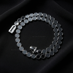 Collier chaîne tennis en argent sterling 925 plaqué or avec moissanite taille brillant et halo glacé, unisexe, pour fêtes et occasions hip-hop - Product Image 5