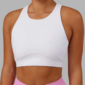 Soutien-gorge de sport Nesta Sports personnalisé en nylon épais et polyester extensible, rembourré, à col rond et dos croisé, pour le yoga et la gym - Product Image 2