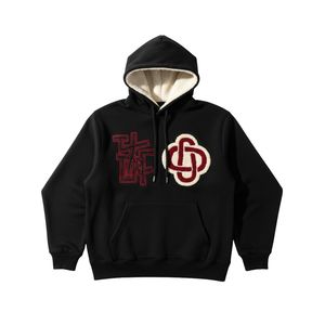 Sudadera con Capucha Oversize de Forro Polar para Hombre, Estilo Casual Deportivo, con Dobladillo Curvo, Logotipo Personalizado, Cuello con Capucha, Ropa Urbana para Invierno - Product Image 1