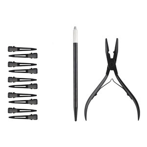 Set Profesional de Extensiones de Cabello con Herramienta de Bucle, Trama Negra Recubierta para Coser, Set de Aplicación para Peluquería y Estilismo - Product Image 4