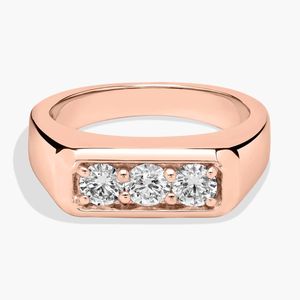 Bague Trio Diamant pour Homme en Or Rose - Product Image 3