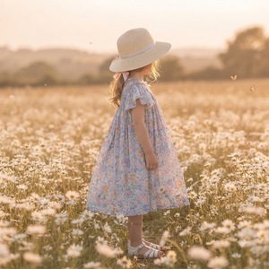 Robe d'été en coton brodée à la main, style floral, avec nœuds roses, design personnalisé, possibilité d'ajouter votre étiquette, prix usine pour bébé. - Product Image 5