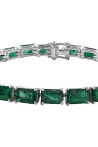 Pulsera de Esmeralda en Plata de Ley 92.5 KLSB-20364 - Product Image 4