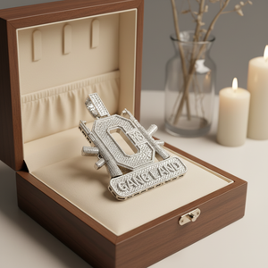 จี้เพชรโมอิสซาไนต์รูปตัวอักษร O แบบฮิปฮอป ประดับเงินแท้ 925  สร้อยคอหรูหรา ของขวัญสุดพิเศษ - Product Image 4