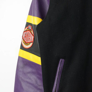 Custom Patchwork Leather <b>Jacket</b> <b>Rhinestone</b> Embroidery Patches Vintage Letterman College Baseball Bomber Varsity <b>Jacket</b> for Men - Product Image 4