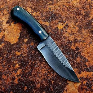 Cuchillo de caza de hoja fija, cuchillo utilitario de punta caída, cuchillo de exterior de espiga completa, cuchillo utilitario artesanal al por mayor, cuchillo compacto de hoja fija - Product Image 1