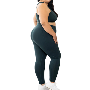 Plus Size Pocket <b>Knitted</b> High Waist Quick Dry Soft Stretch <b>Leggings</b> Activewear OEM ODM Wholesale - Product Image 3