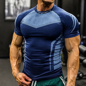 T-shirt de sport pour homme, compression, fitness, musculation, été, décontracté, prix bas - Product Image 1