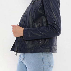 Women Leather Jacket High Quality PU Material Fashion Windproof <b>Warm</b> Jacket for Autumn Winter Collection Women Leather Jacket - Product Image 4